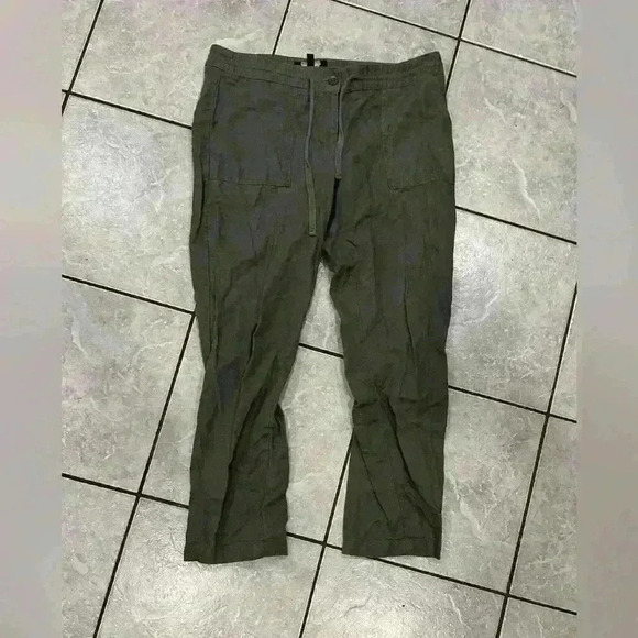 Talbots Olive Green Elastic $ drawstring waist w/Porkchop Pockets Size 6 Petite - Picture 1 of 5